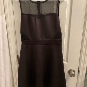 Kandy Kiss - Sweetheart Illusion Neckline Black Mini Dress Size 14